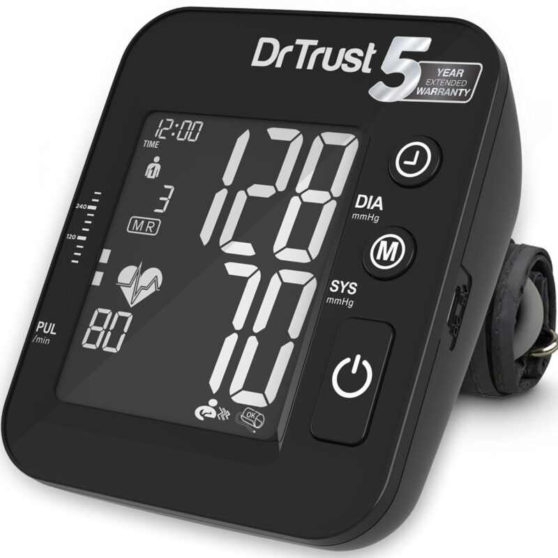 Dr Trust USA Intellitrack 132 Fully Automatic Dual Talking Portable Digital Blood Pressure Monitor BP Machine For Hypertension & Managing Heart Health, BP Apparatus For Home & Clinic Use, Most Accurate Measurement, USB Compatible with Backlight