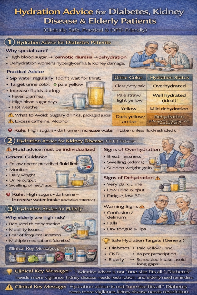 Hydration Advice for Diabetes, Kidney Disease & Elderly Patients
