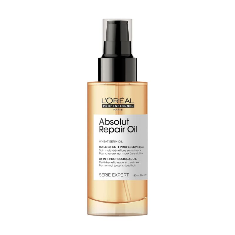 L'Oreal Professionnel Absolut Repair 10-in-1 Multi-Benefit Hair Serum for Dry Frizzy Hair - 90ml | L'Oreal Serum for dry and damaged hair| Provides softness and shine | With Wheat Protein
