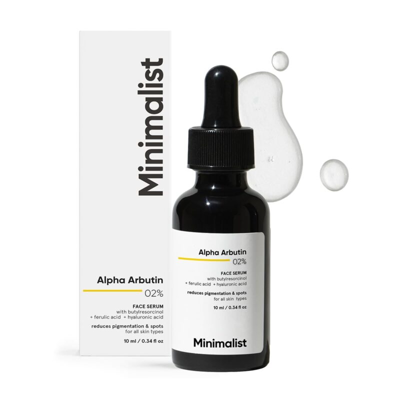 Minimalist Dark Spots Removal Serum with 2% Alpha Arbutin for Hyperpigmentation | Suitable for All Skin Type | Face Serum for Blemishes, Acne Marks & Tanning with Hyaluronic Acid & Butylresorcinol | Fragrance-Free & Non-Comedogenic | For Women & Men | 30 ml