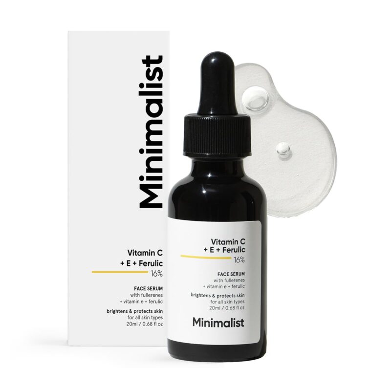 Minimalist Skin Brightening Vitamin C 16% Face Serum for All Skin Type | Treats Uneven Skin Tone to boost radiance, Protects from Oxidative Stress & Improves Skin Texture| For Women & Men | 20 ml