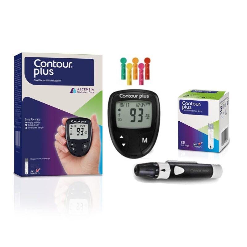 Contour Plus Blood Glucose Monitor, Glucometer with 25 Free Test Strips | Accurate Diabetes Testing Kit.