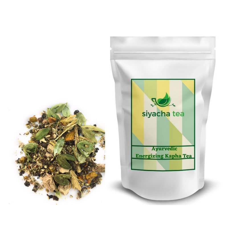 Siyacha Tea Ayurvedic Balance Energizing Kapha Herbal Infusion| |Caffeine Free Tisane|with Mulethi,Ginger,Clove,Pepper,Cardamom,Turmeric Blend| Indian Loose Leaf Beverage|Improve Skin Health|1 KG|