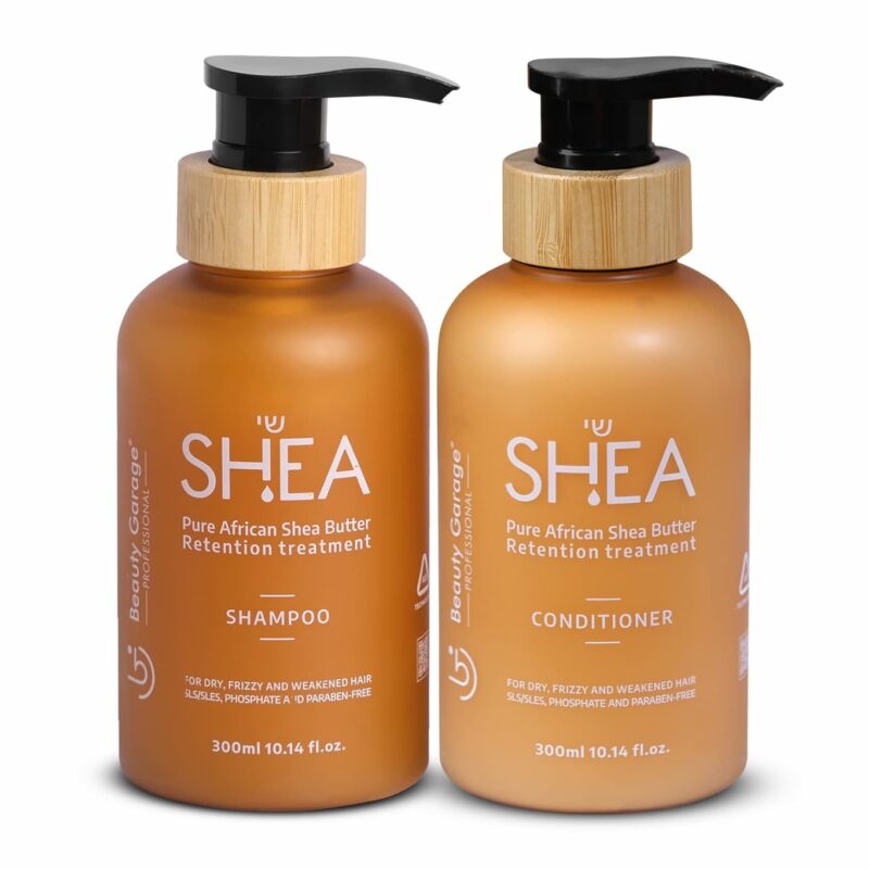 Beauty Garage African Shea Butter Shampoo and Conditioner for Women | Sulfate-Free Shampoo and Conditioner Hair Care Combo for Dry & Color-Treated Hair (Pack of 2)
