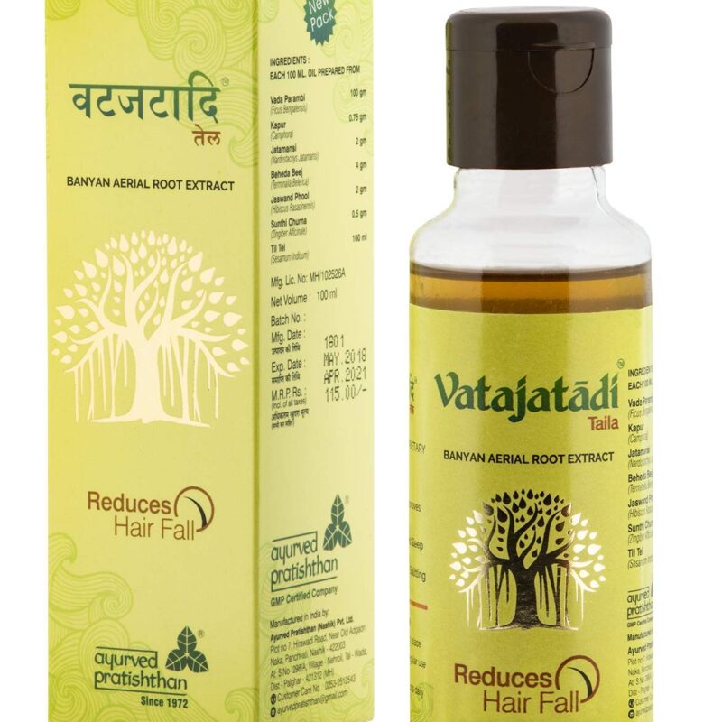 Vatajatadi Hair Oil by Ayurved Pratisthan – Ayurvedic Formula with Natural Banyan Root Extract for Stronger, Healthier & Thicker Hair – Promotes Hair Growth, Reduces Hair Fall & Strengthens Roots – Authentic Herbal Hair Care Trusted for 45+ Years – 200 ml