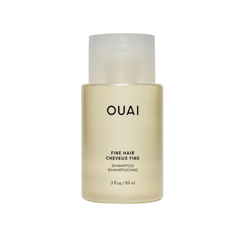 OUAI Fine Shampoo Travel Size - Volumizing Shampoo with Strengthening Keratin, Biotin & Chia Seed Oil for Fine Hair - For Clean, Weightless Body - Paraben, Phthalate & Sulfate Free Hair Care (89 ML)