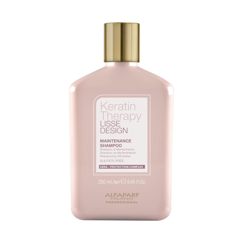 Alfaparf Milano professional Keratin Therapy Lisse Design Keratin Shampoo - Maintains and Enhances Keratin Smoothing Treatment - Anti-Frizz Hair Care Product, Sulfate, Paraben and Paraffin Free L'OREAL Professional Shampoos 250ML