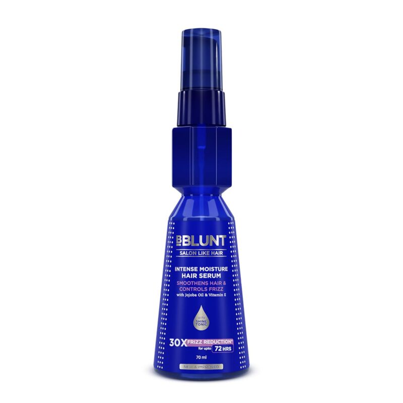 BBLUNT Intense Moisture Hair Serum with Vitamin E & Jojoba Oil* - 70 ml 30x Frizz Reduction for Upto 72 Hours* | 31x Smoother Hair in Just 1 Use