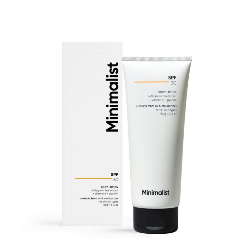 Minimalist SPF 30 Body Sunscreen, UVA & UVB Protection | Nourishing Lotion | Broad Spectrum PA+++ Sunscreen for All Skin Types | For Men & Women | 150 g