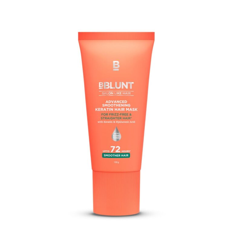 BBLUNT Advanced Smoothening Hair Mask With Keratin & Hyaluronic Acid - 150 G | Makes Hair Frizz-Free & Straight | Deeply Nourishes | Adds Spectacular Shine | For Men & Women, 150 gram (Pack of 1)