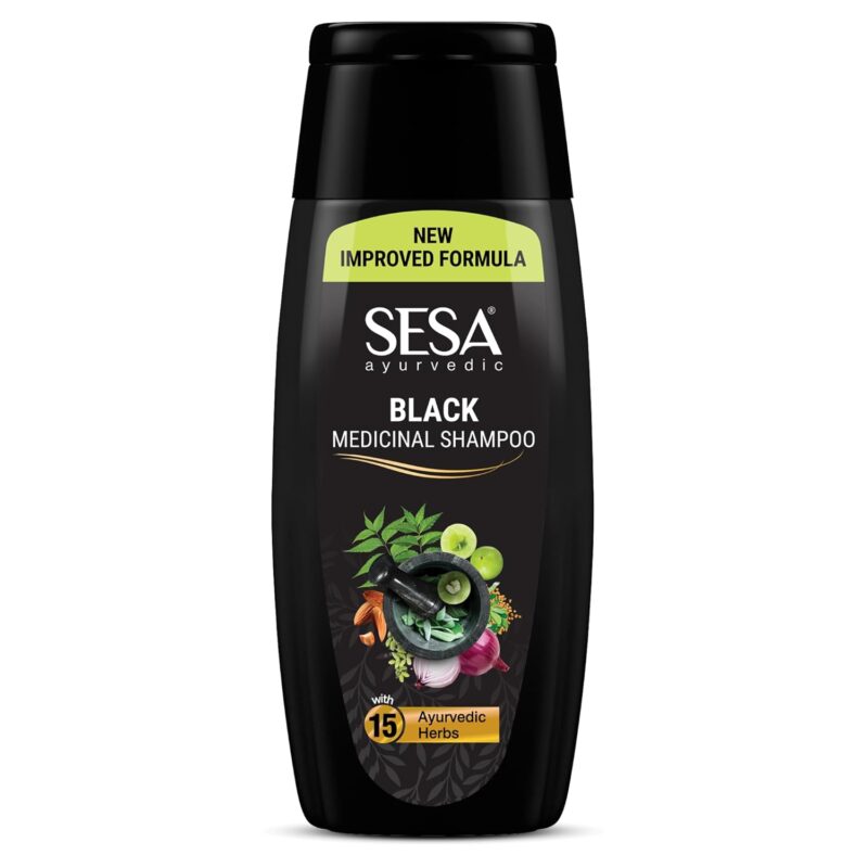 Sesa Ayurvedic Medicinal Shampoo Hairfall Control Anti Dandruff Shampoo Infused with 15 Ayurvedic Herbs Smooth & Shiny Hair For Men & Women (200 ml)