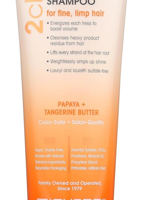 Giovanni Organic 2Chic Tangerine & Papaya Butter Ultra-Volume Shampoo (For Fine Limp Hair), 250 ml