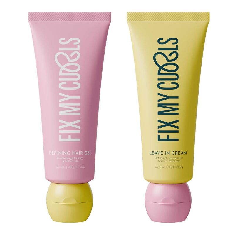 Fix My Curls Protein Styling Duo Curl Leave In Cream & Defining Gel For Curly, Wavy, Dry & Frizzy Hair | Protein Rich | Frizz Control | Hydrating, Lightweight & Silicone-Free Formula (50gm each)
