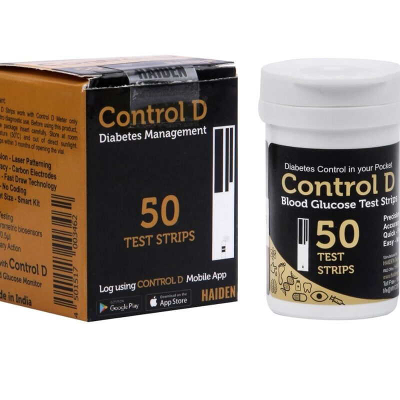 Control D Test Strips, 50 Count (Black) for Control D Glucometer only