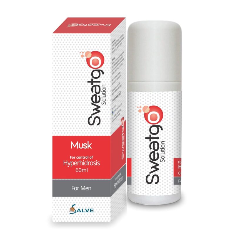 Sweat Go Rollon Antiperspirant, for excessive sweating and hyperhidrosis | Clinical strength | For palms, armpit and feet | Musk For Men - 60 ML