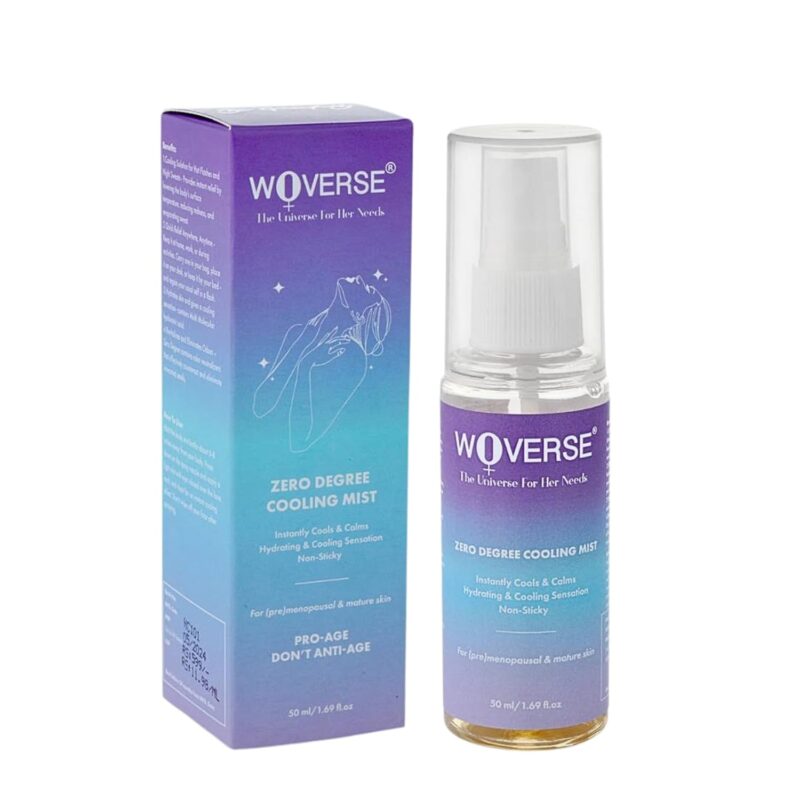 Woverse Cooling Mist for Women | Instant Relief from Hot Flashes, Overheating & Face Sweat | Hormonal Heat Cooling Spray | Travel-Friendly 50ml