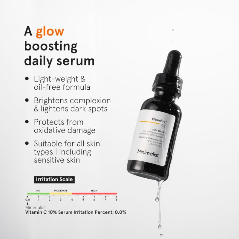 Minimalist Niacinamide 10% + Vitamin C 10% Face Serum Combo | Acne Marks, Dark Spots, Oil Control & Skin Brightening | Pore Minimizing & Glow Boosting Skincare | Oily, Combination & Acne Prone Skin