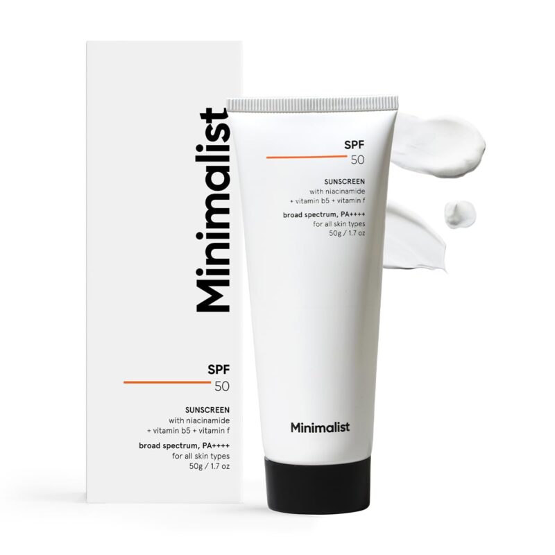 Minimalist Daily Hydration & Sun Protection Combo | SPF 50 PA++++ Cream Sunscreen 50g + 10% Vitamin B5 Oil-Free Gel Moisturizer 50g | For Oily & Acne-Prone Skin