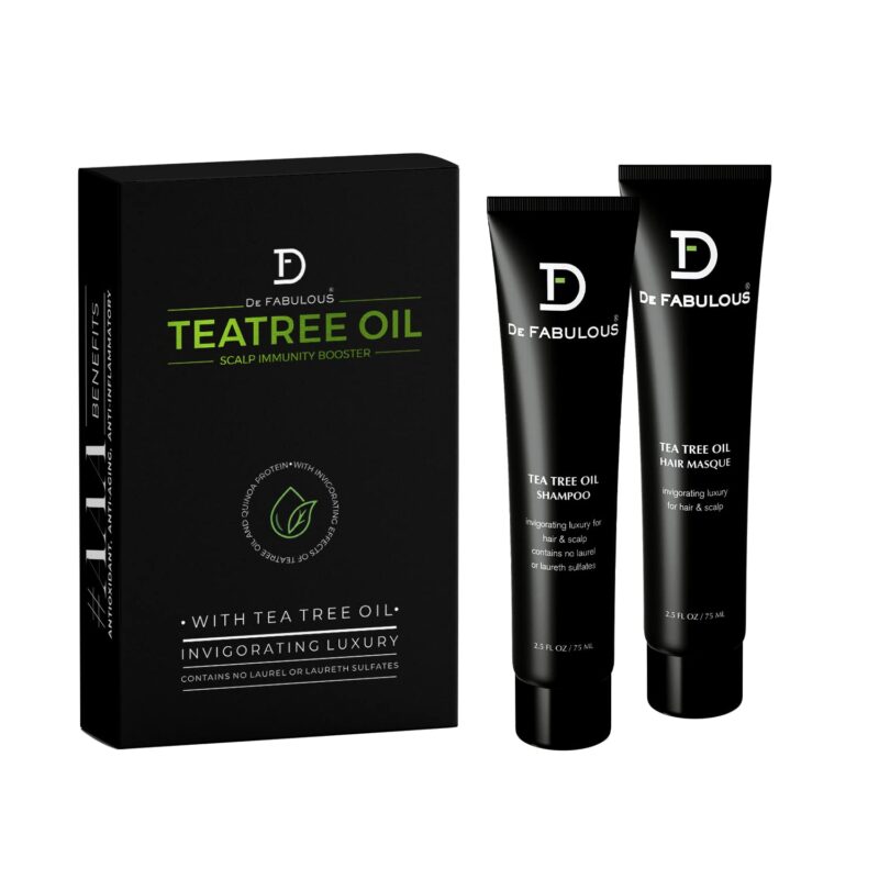 De Fabulous Tea Tree Oil Shampoo & Masque 75ml - Travel Pack of 2 |All hair types | Scalp Health | Sulphate Free