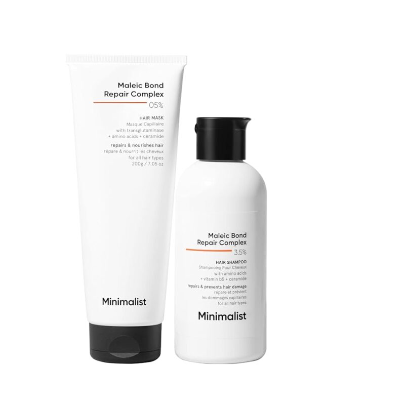 Minimalist Maleic Bond Repair Complex Shampoo & Conditioner Combo (Hair Shampoo & Mask) | Hair Care Kit | For Damaged, Dull and Dry Hair | For Women & Men