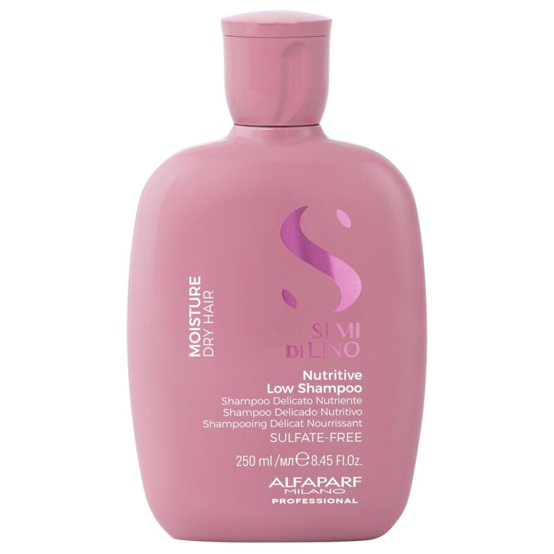 ALFAPARF MILANO Professional Moisture Nutritive Shampoo For Dry & Frizzy Hair - Sufate, Paraben And Paraffin Free, Treated Hair With Vitamin E, Repairs Frizzy Hair (250Ml)