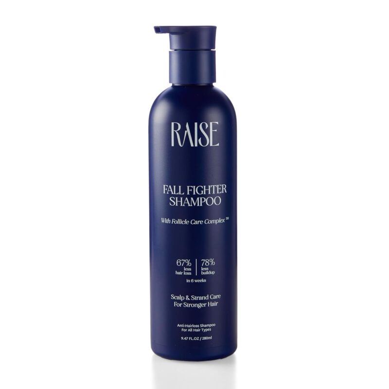 Raise Fall Fighter Anti Hair Fall Shampoo | Reduces Hair Loss by 67% in 6 Weeks | Enriched with Ceramides & Patented Follicle Care Complex | Fuller, Thicker Hair | SLS & Paraben Free | 280 ml