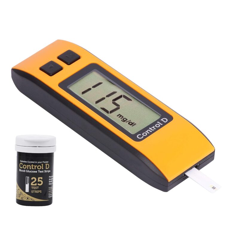 Control D Orange Digital Glucometer Blood Glucose Sugar testing Monitor with 25 Strips