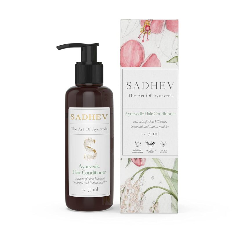 Sadhev Ayurvedic Hair Conditioner With Extracts Of Aloe, Hibiscus, Soap Nut And Indian Maddar For Deep Condition And Nourishment