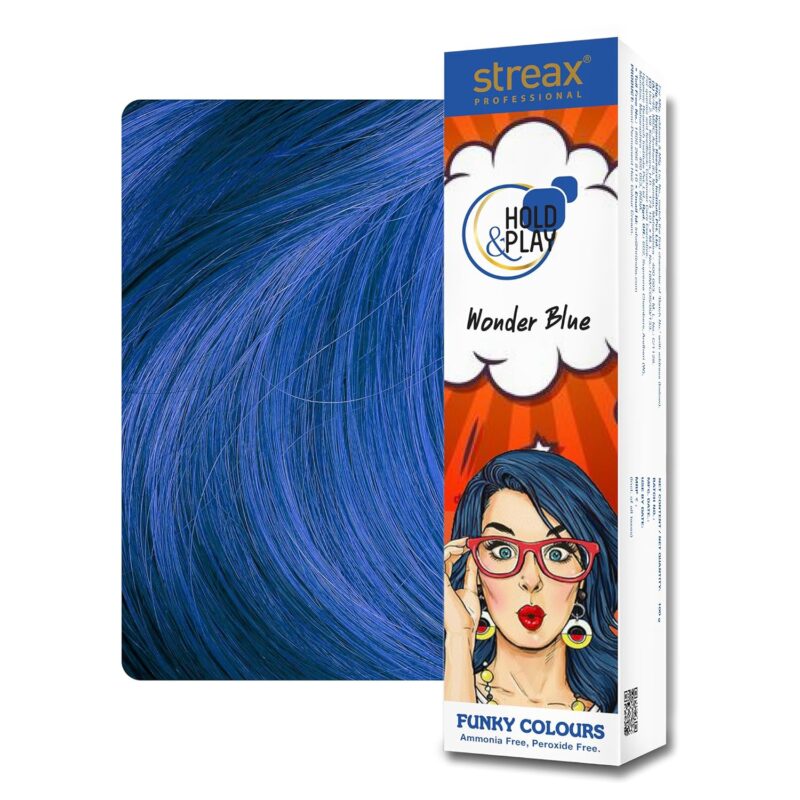 Streax Professional Hold And Play Funkey Colour - Wonder Blue,1