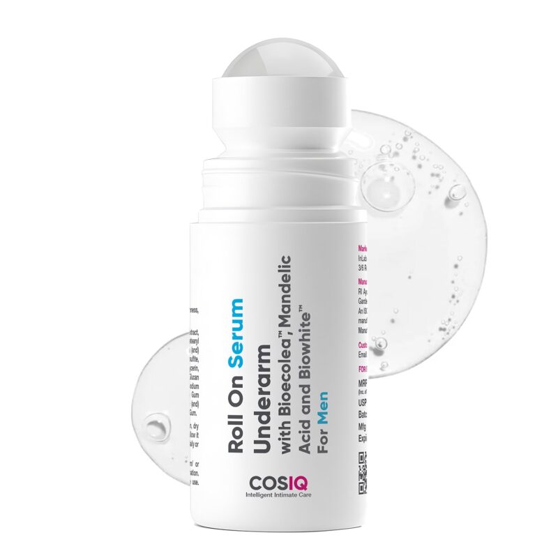 Cos-IQ Brightening Underarm Roll On Serum for Men | With Bioecolea, Mandelic Acid and Bio White | Skin & Exfoliates Underarms | Fresh & fragranced | 40ml