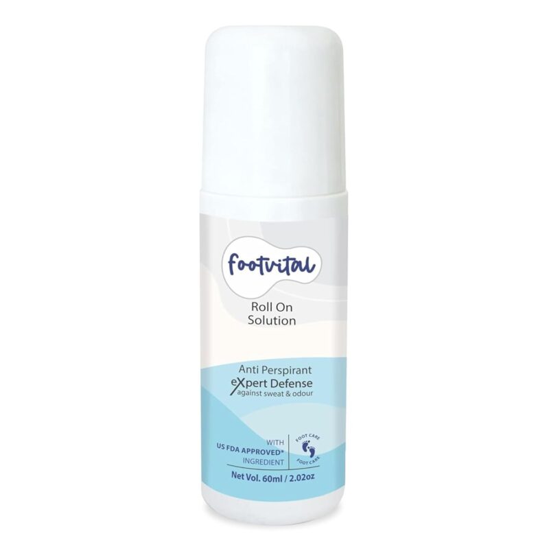 FOOTVITAL Roll On Solution- 60 Ml/expert defence against Sweat & odour/enriched with Patchouli oil & peppermint oil/Healthy feet for Men And Women