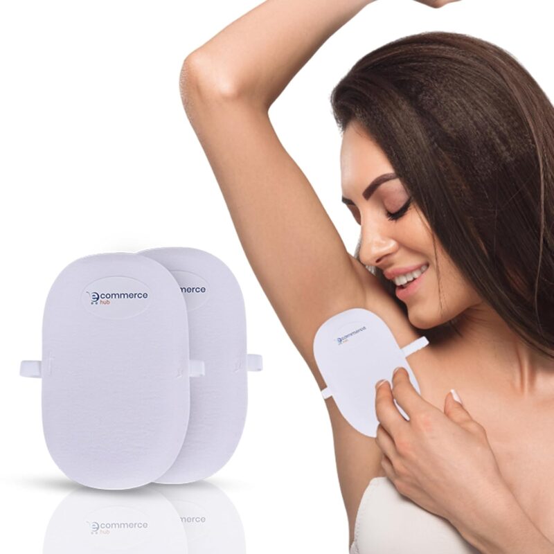 Reusable Washable Underarms Sweat Pads, Unisex, Underarm Armpit Sweat Guard Pads, Prevent Stain On Underarms Cloth, 1 Pair, White Color